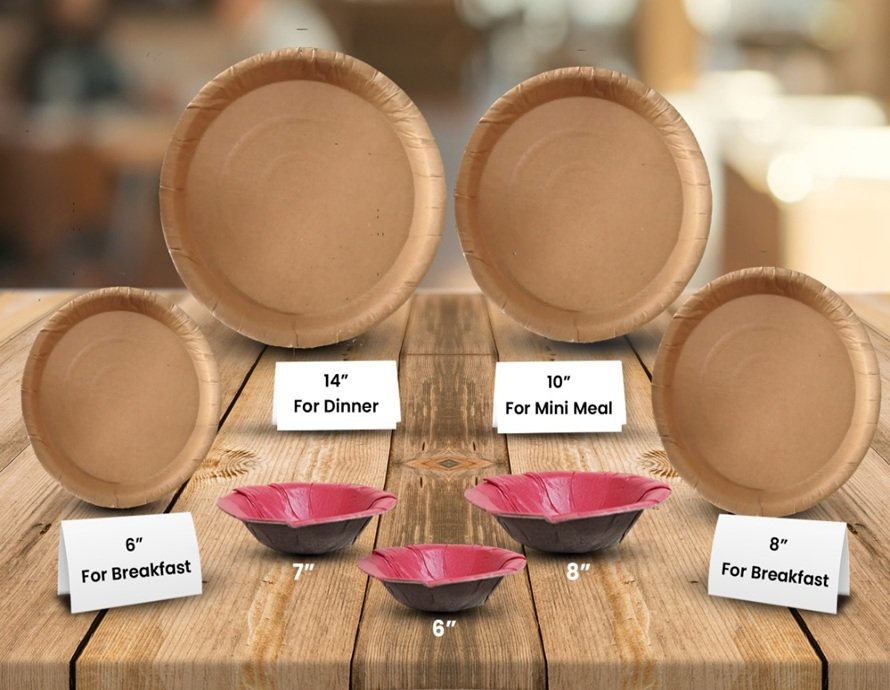 Variety and different sizes ECO Plates and Bowl