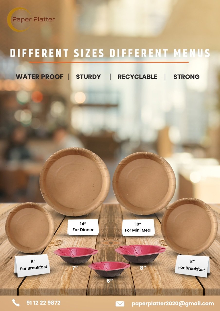 Diffrfent Size Eco Plate Bowl Paper Platter